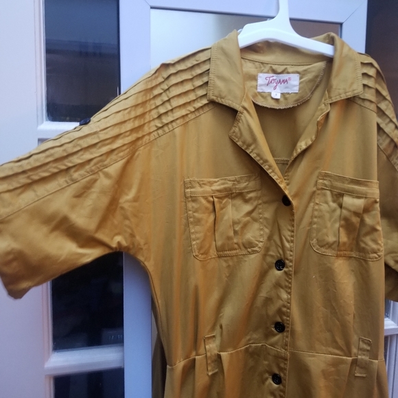 Tatyana Mustard Yellow Retro swing dress - Picture 3 of 4